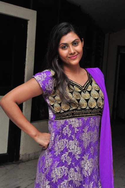 Telugu TV Actress Priyanka Naidu Photos In Violet Dress 11